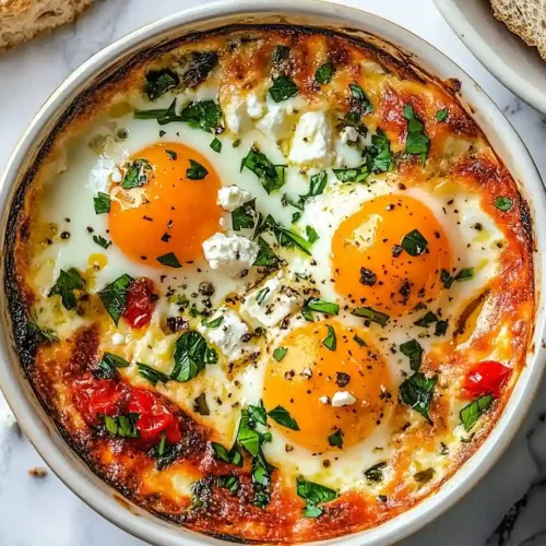 Mediterranean Baked Feta Eggs