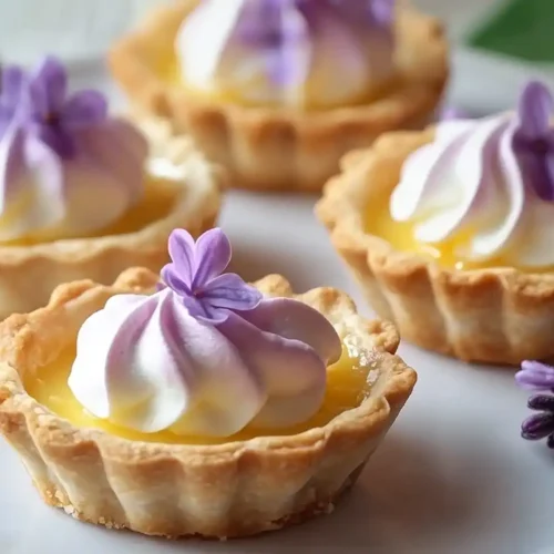 Mini Lemon Tart with Lilac Meringue 2 Mini Lemon Tart with Lilac Meringue