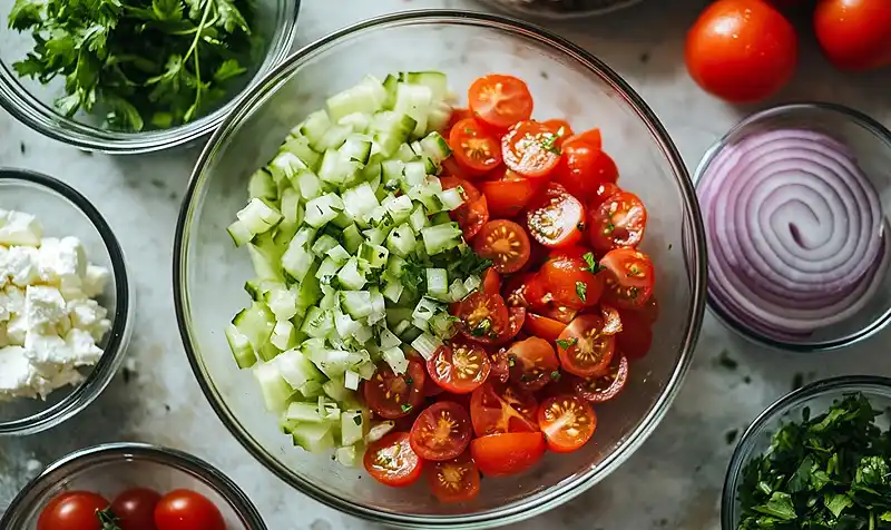 Mixing the Mediterranean Celery Salad