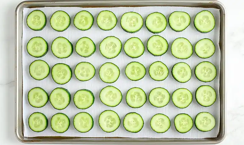 Tea Party Cucumber Sandwiches Recipe 4 Place the slices on paper towels and sprinkle with coarse salt