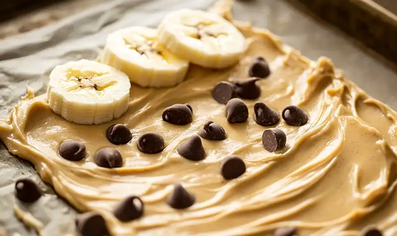 Preparing Frozen Yogurt Bark with Peanut Butter