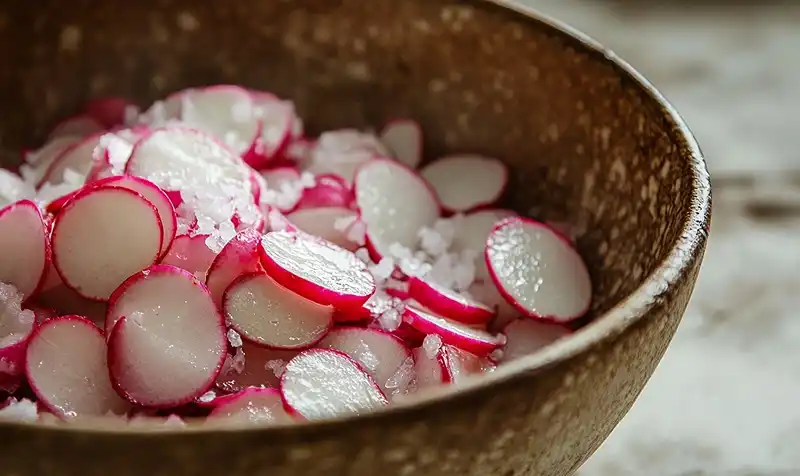 Preparing Gordon Ramsay Radish Salad Recipe