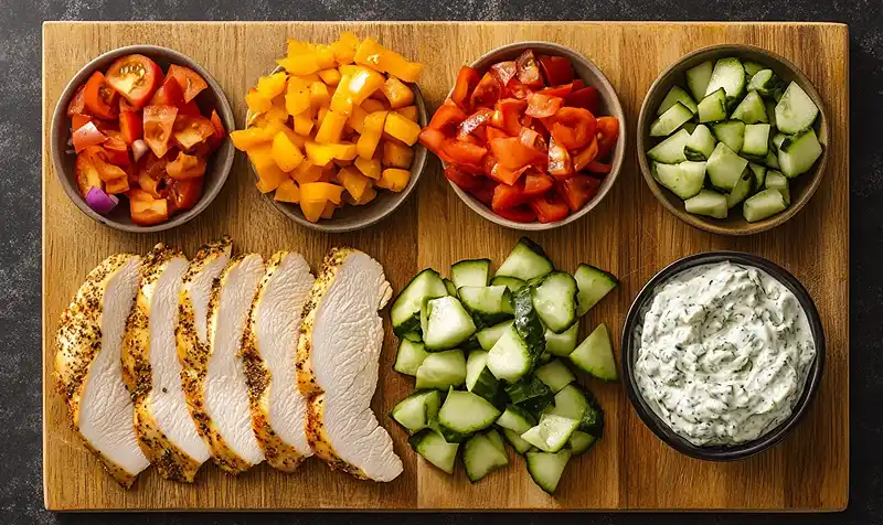Preparing Greek Chicken Bowls
