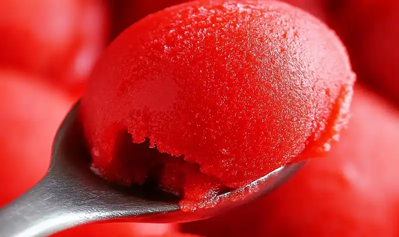 Preparing the STRAWBERRY SORBET