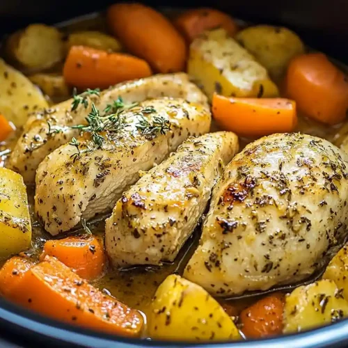 Slow Cooker Garlic Butter Chicken and Veggies