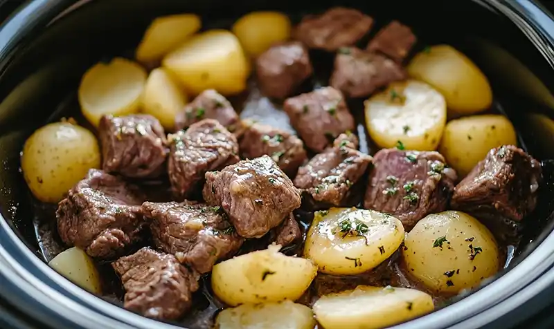 Slow Cooking Garlic Butter Beef