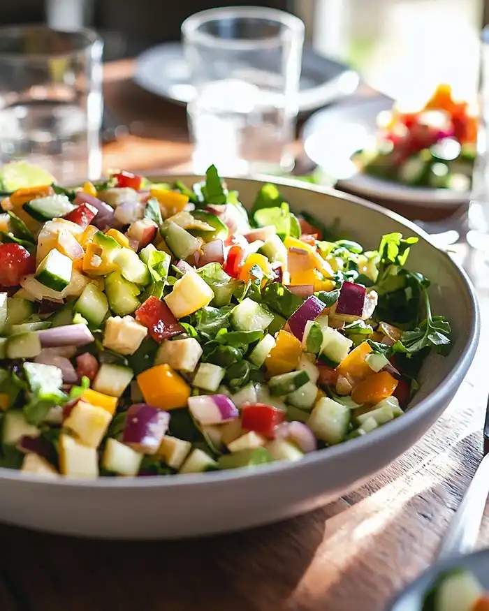 Spring Chopped Salad Recipe 5 Spring Chopped Salad Recipe on table