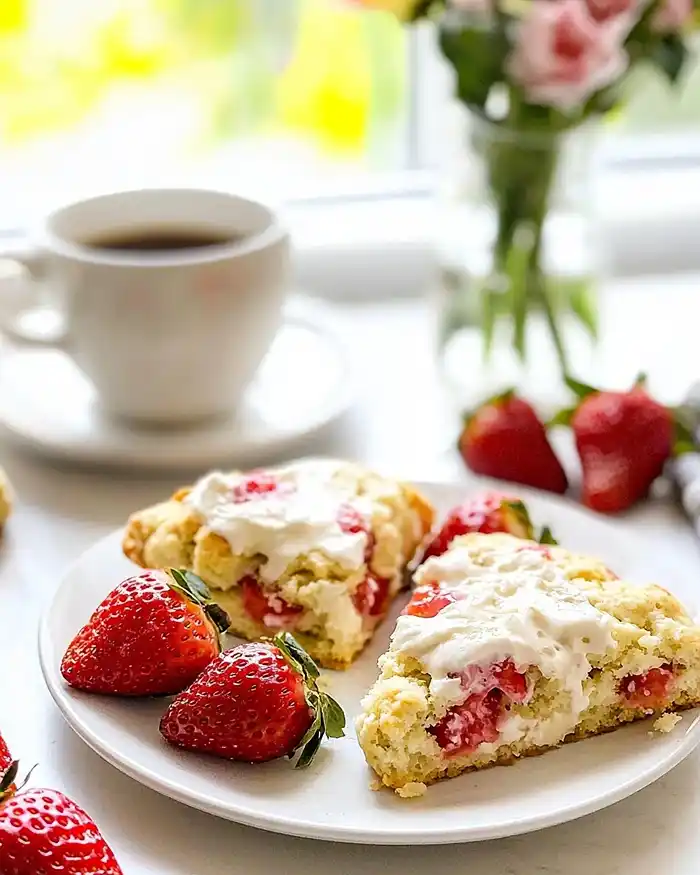 Strawberries and Cream Scones for breakfast