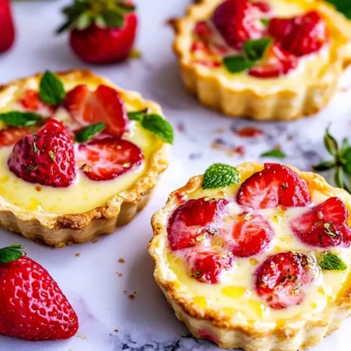 Strawberry Honey Custard Tarts with Lemon Curd