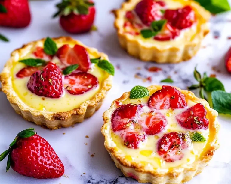 Strawberry Honey Custard Tarts with Lemon Curd