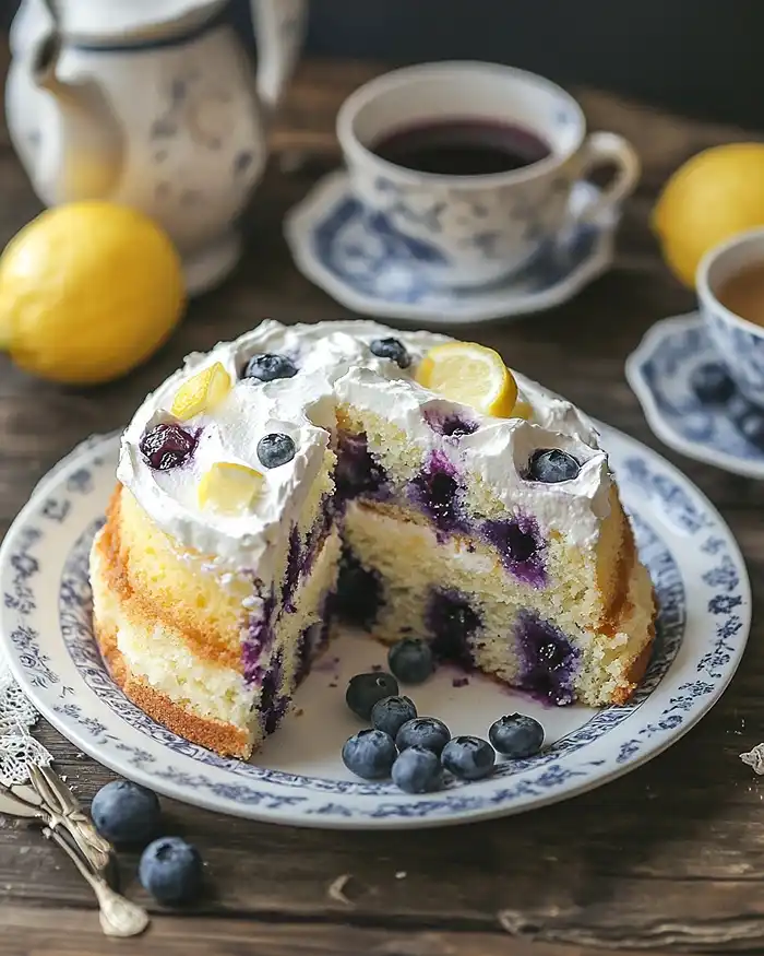 Lemon Blueberry Cake with Mascarpone Whipped Frosting 4 Sweet Lemon Blueberry Cake