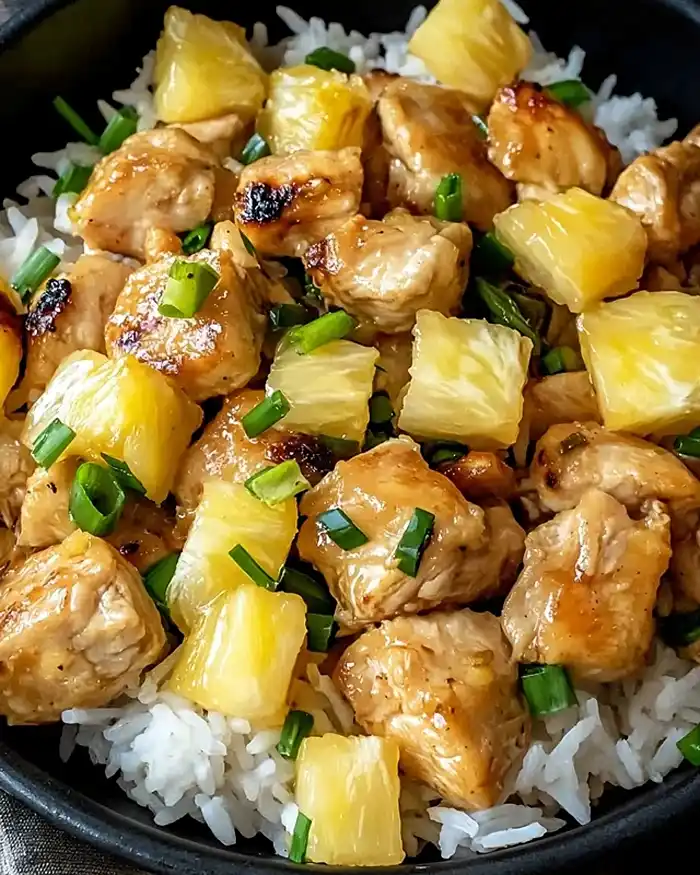 Sweet one-pan pineapple chicken and rice