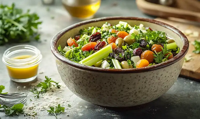 making Mediterranean Celery Olive Salad