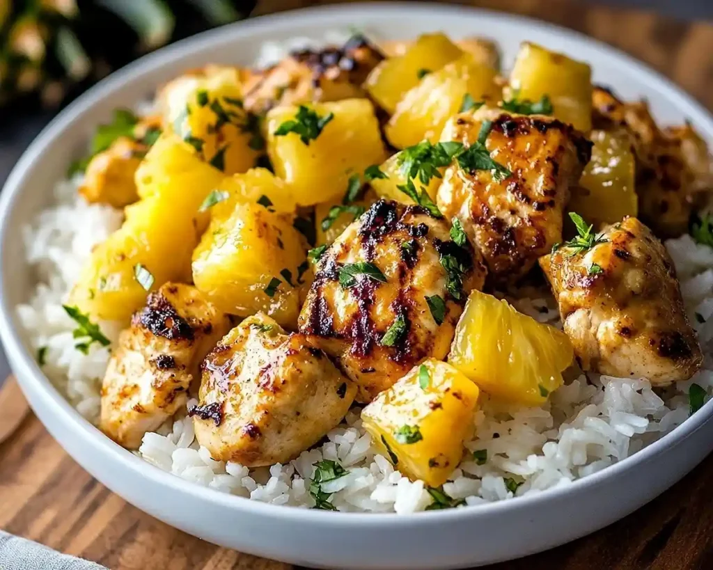 one-pan pineapple chicken and rice