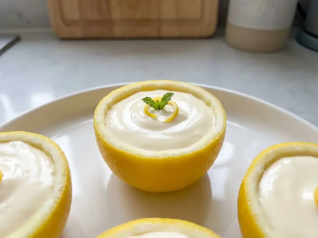 3-Ingredient Lemon Cream Cups in Lemon Shells