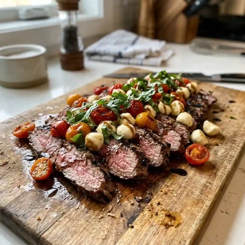 Balsamic Grilled Flank Steak Caprese