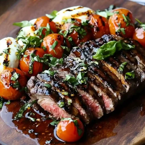 Balsamic Grilled Flank Steak Caprese