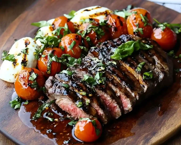 Balsamic Grilled Flank Steak Caprese