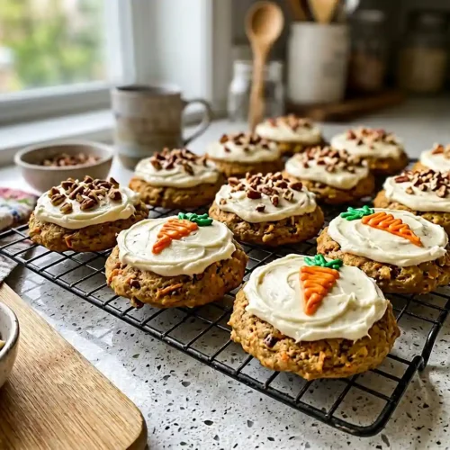 Carrot Cake Cookies with Cream Cheese Frosting