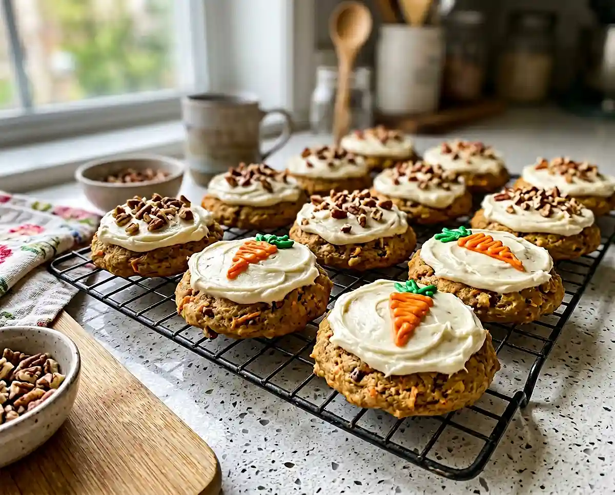 Carrot Cake Cookies with Cream Cheese Frosting