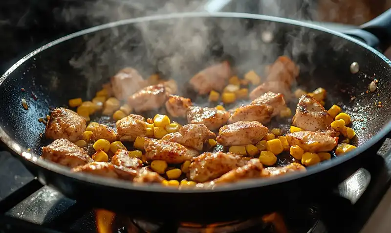 Street Corn Chicken Rice Bowl 4 Cooking the Street Corn Chicken Rice Bowl