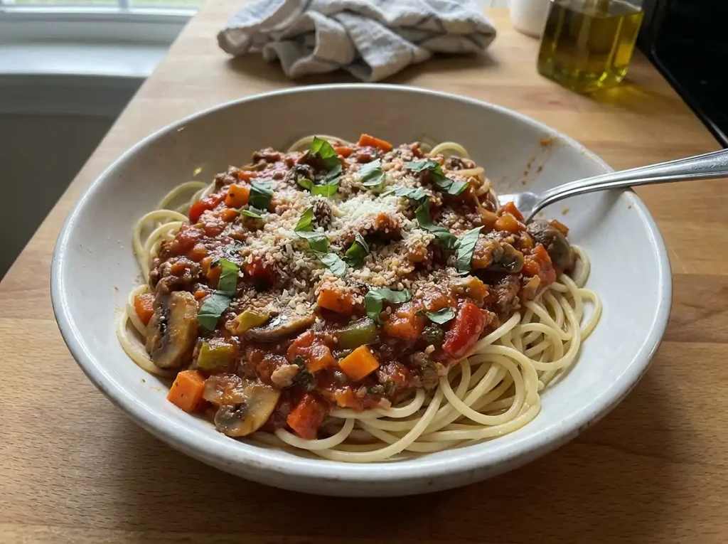 Dirty Spaghetti and Meat sauce