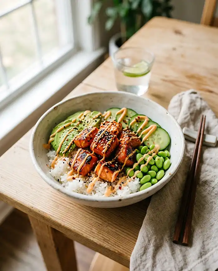 Easy Honey Sriracha Salmon Bowls