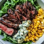 Grilled Balsamic Steak Salad with Creamy Gorgonzola & Sweet Corn
