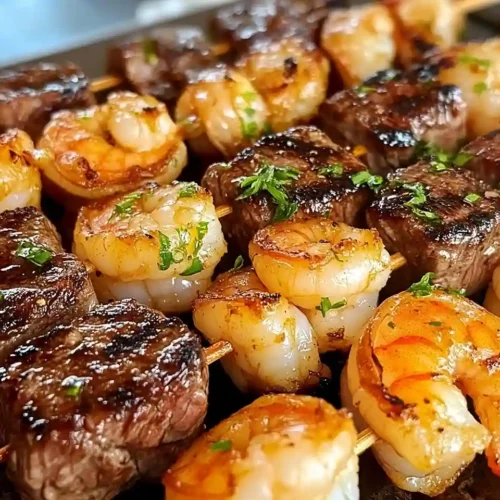 Grilled Steak and Shrimp Skewers