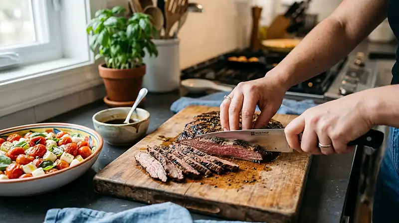 How to Make Balsamic Grilled Flank Steak Caprese