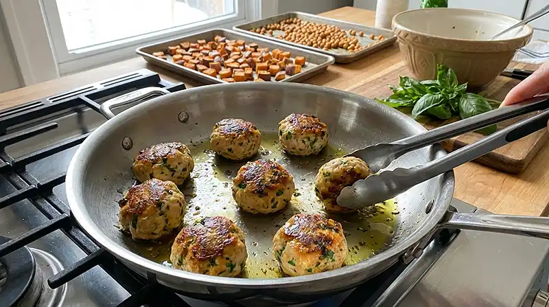 How to Make Mediterranean Chicken Meatball Bowls