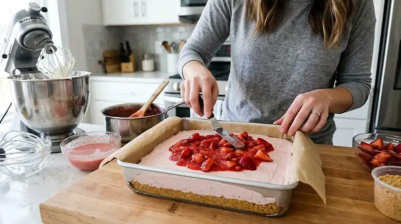 How to Make No-Bake Strawberry Cheesecake Bars