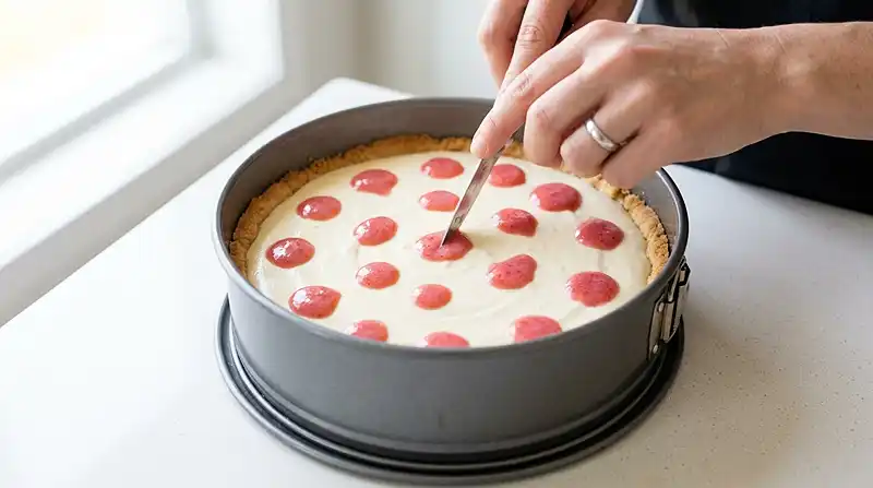 How to make Strawberry Swirl Cheesecake