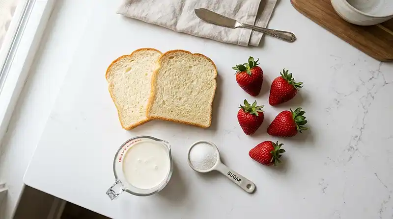 Ingredients for 4-ingredient Strawberry Sando