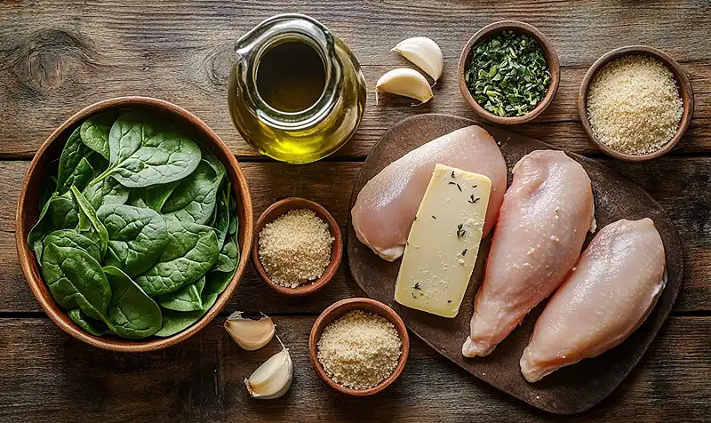 Ingredients for Bousin Cheese Chicken Bake