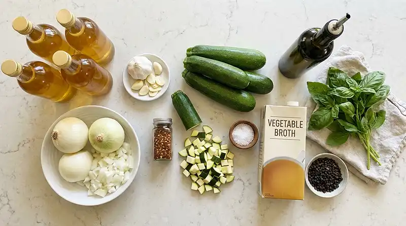 Ingredients for Creamy Vegan Zucchini Soup