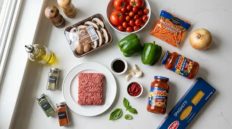 Dirty Spaghetti 3 Ingredients for Dirty Spaghetti and Meat sauce