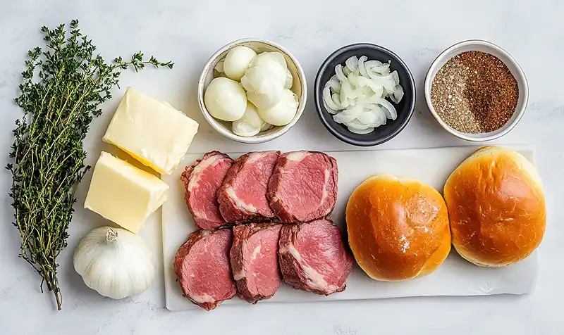 Ingredients for French Dip Sliders