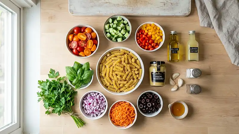 Ingredients for Garden Pasta Salad
