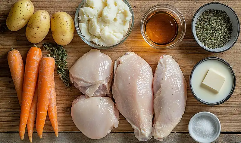 Ingredients for Garlic Herb Chicken with Creamy Mashed Potatoes
