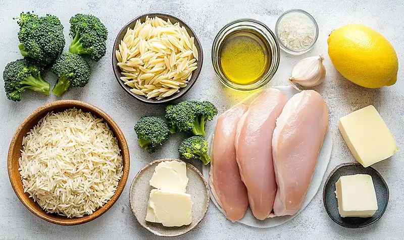 Lemon Pepper Chicken Orzo 3 Ingredients for Lemon Pepper Chicken Orzo