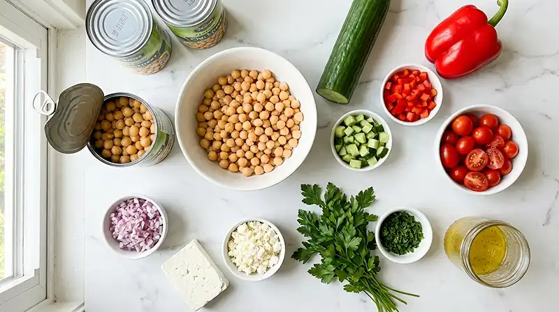 Mediterranean Chickpea Salad 3 Ingredients for Mediterranean Chickpea Salad