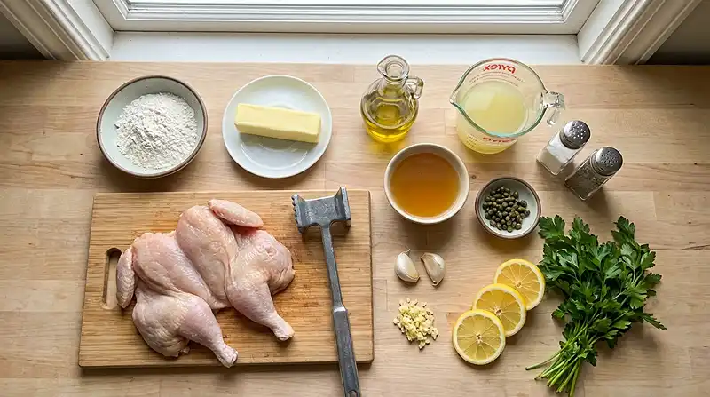 Ingredients for Mediterranean Style Chicken Piccata
