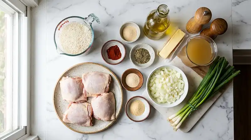 Ingredients for One-Pot Chicken and Rice