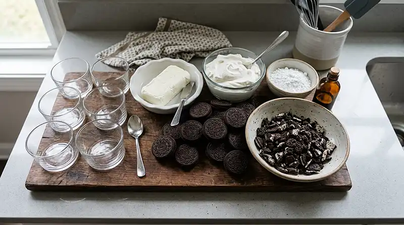 5-Ingredient Oreo No-Bake Cheesecake Cups 3 Ingredients for Oreo No-Bake Cheesecake Cups