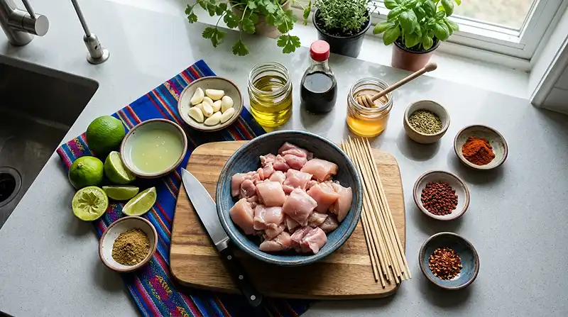 Peruvian Grilled Chicken Skewers 3 Ingredients for Peruvian Grilled Chicken Skewers