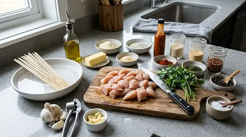 Ranch Garlic Parmesan Chicken Skewers 3 Ingredients for Ranch Garlic Parmesan Chicken Skewers