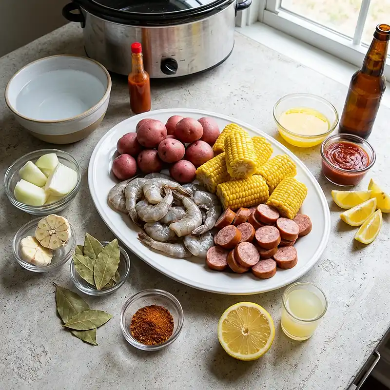 Slow Cooker Shrimp Boil 3 Ingredients for SLOW COOKER SHRIMP BOIL