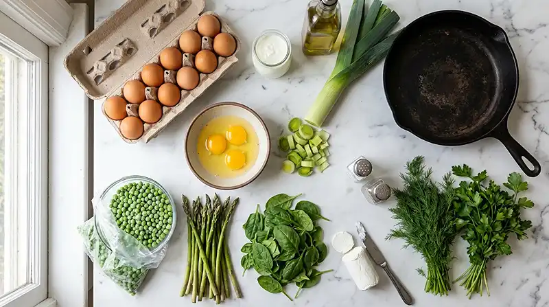 Spring Vegetable Frittata 3 Ingredients for Spring Vegetable Frittata