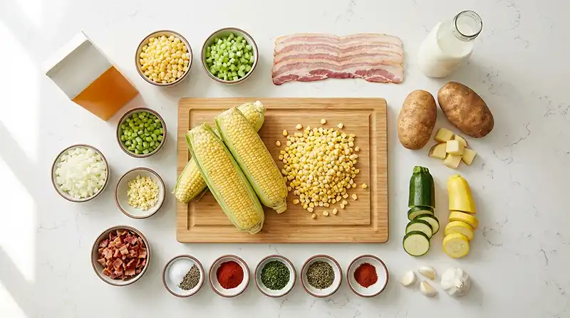 Summer Corn and Zucchini Chowder 3 Ingredients for Summer Corn and Zucchini Chowder